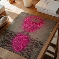 Neon Skeleton Vintage Diagram Print