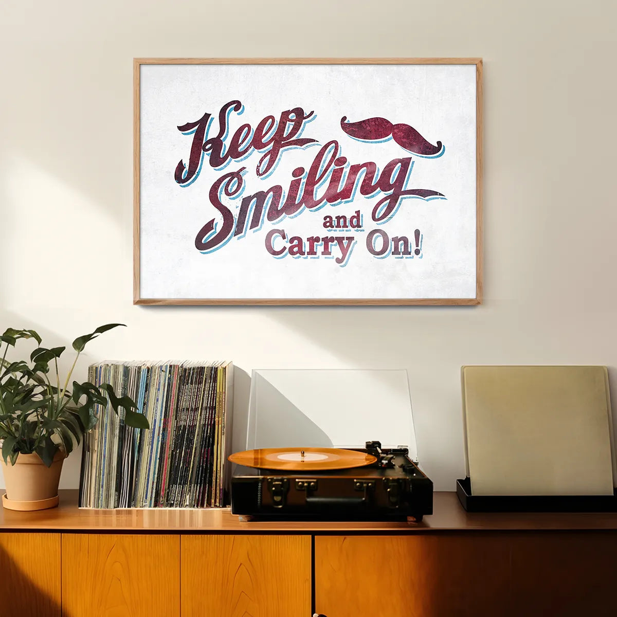 Keep Smiling & Carry On Slogan Print