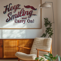 Keep Smiling & Carry On Slogan Print