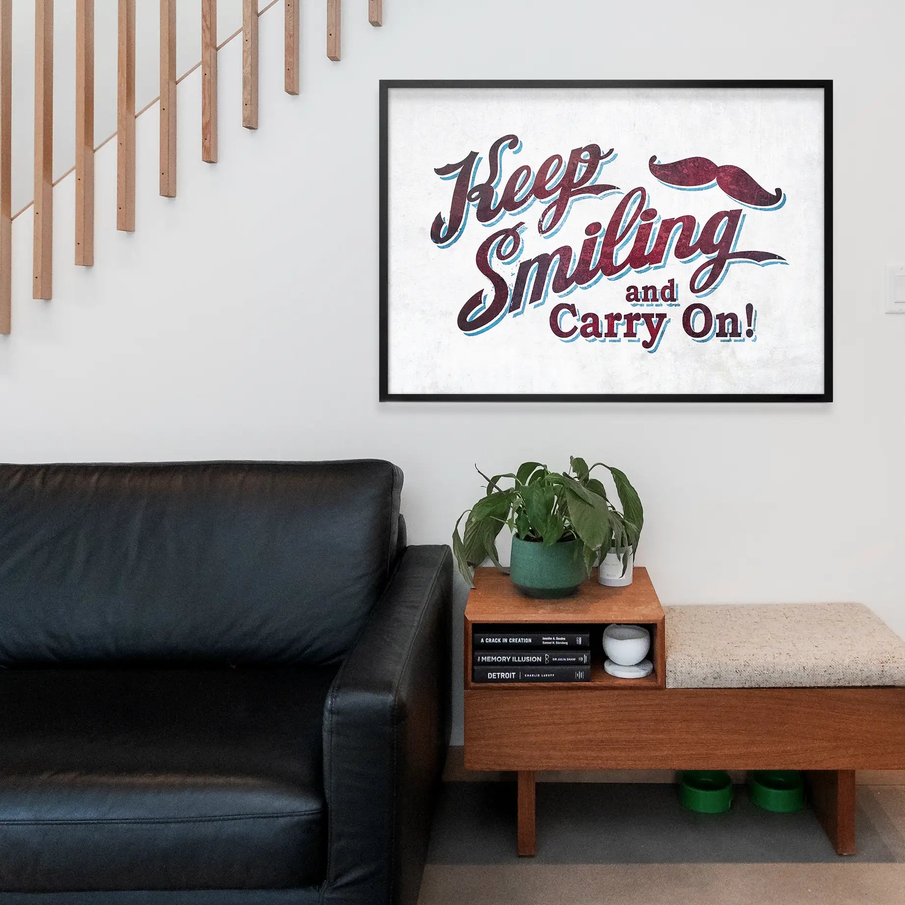 Keep Smiling & Carry On Slogan Print