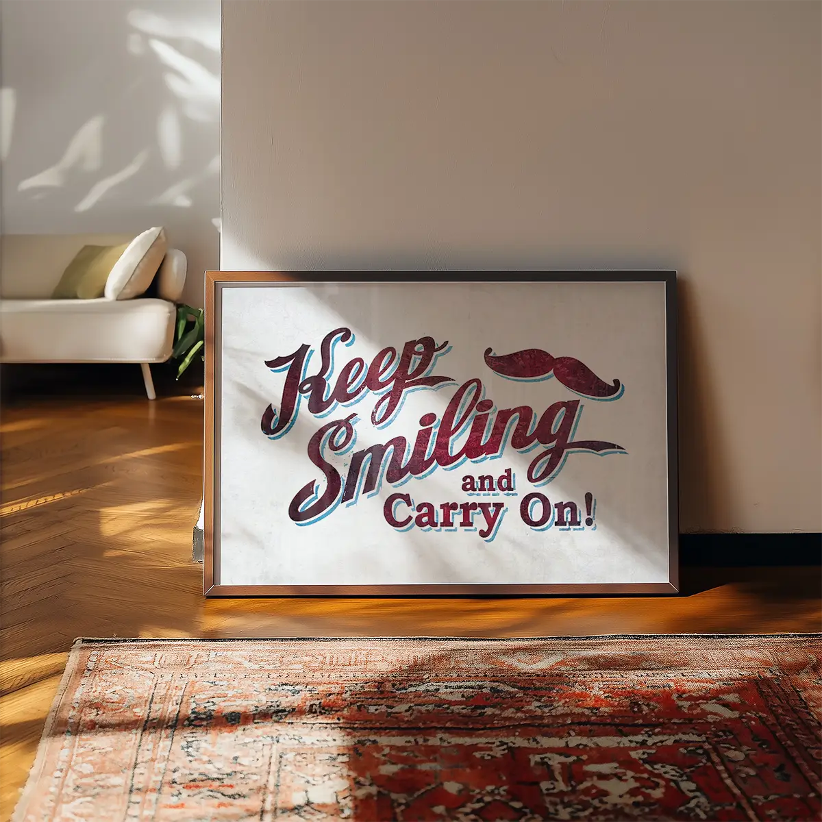 Keep Smiling & Carry On Slogan Print