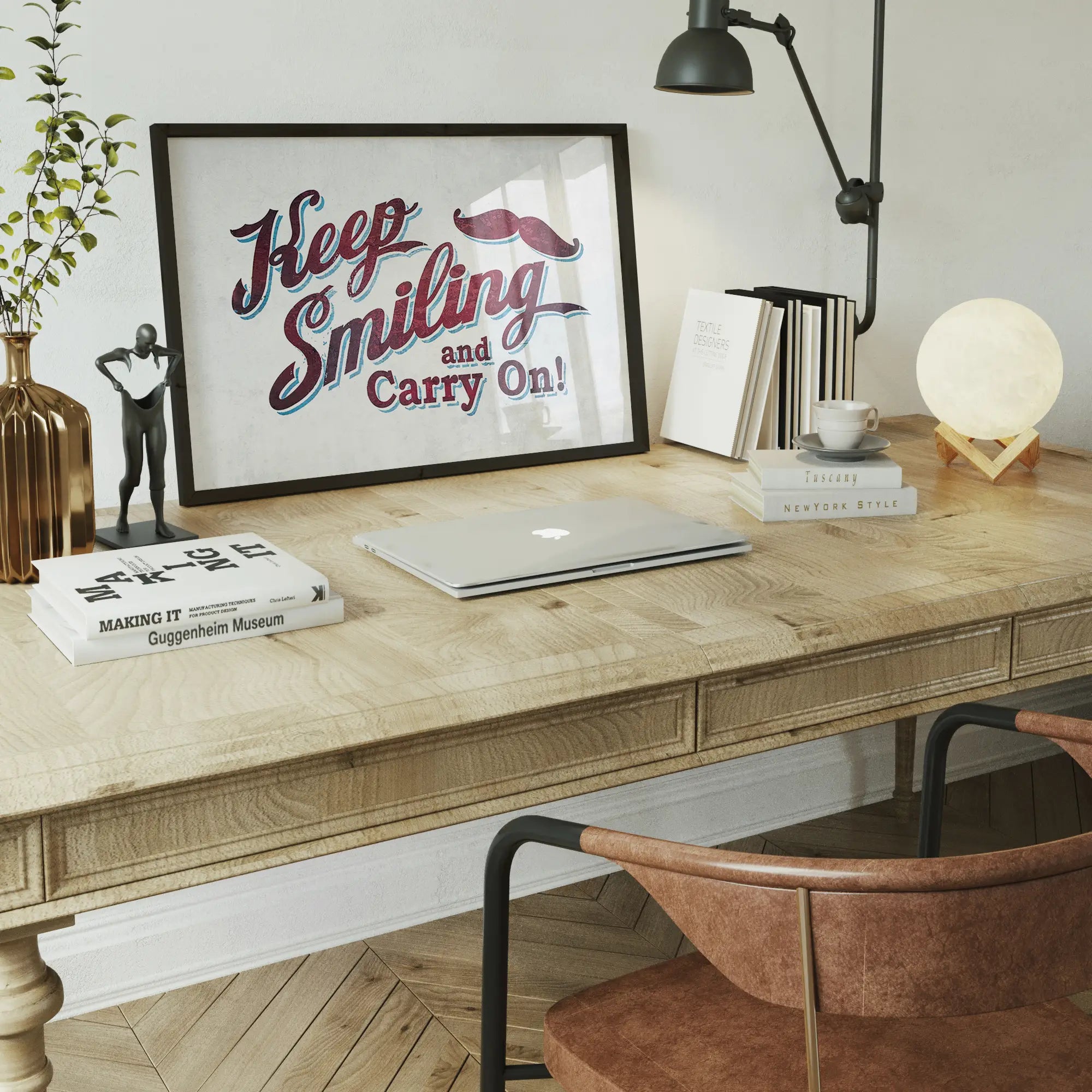 Keep Smiling & Carry On Slogan Print