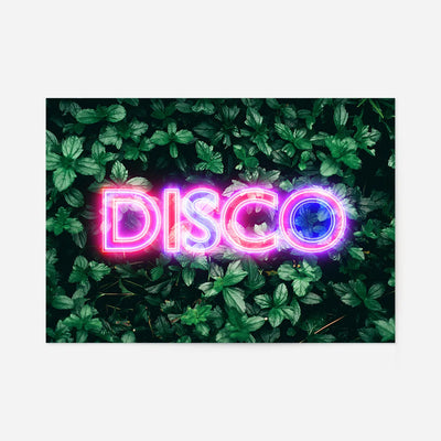 Disco Leaves Retro Sign Neon Print
