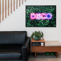 Disco Leaves Retro Sign Neon Print