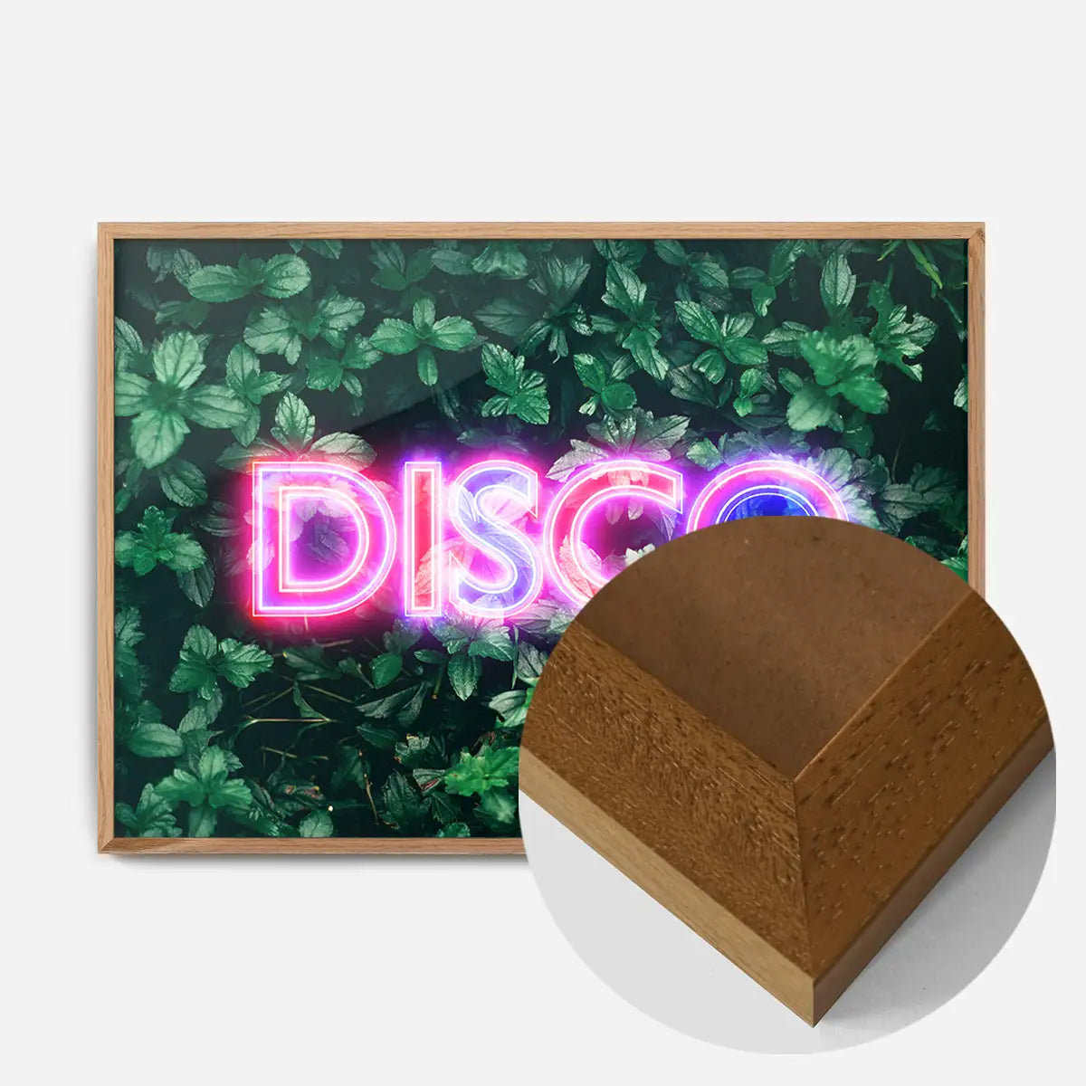 Disco Leaves Retro Sign Neon Print