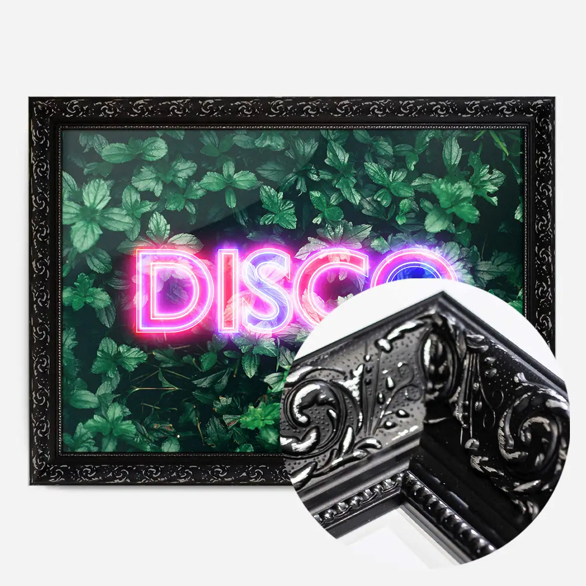 Disco Leaves Retro Sign Neon Print
