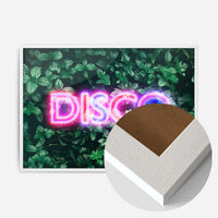 Disco Leaves Retro Sign Neon Print