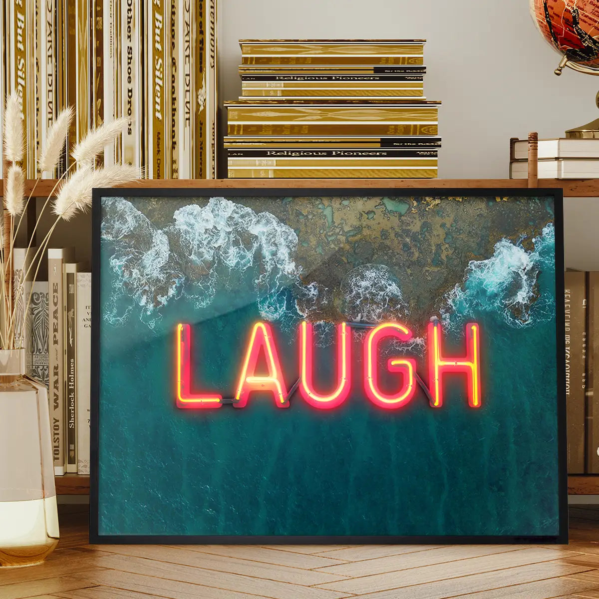 Laugh Neon Ocean Print