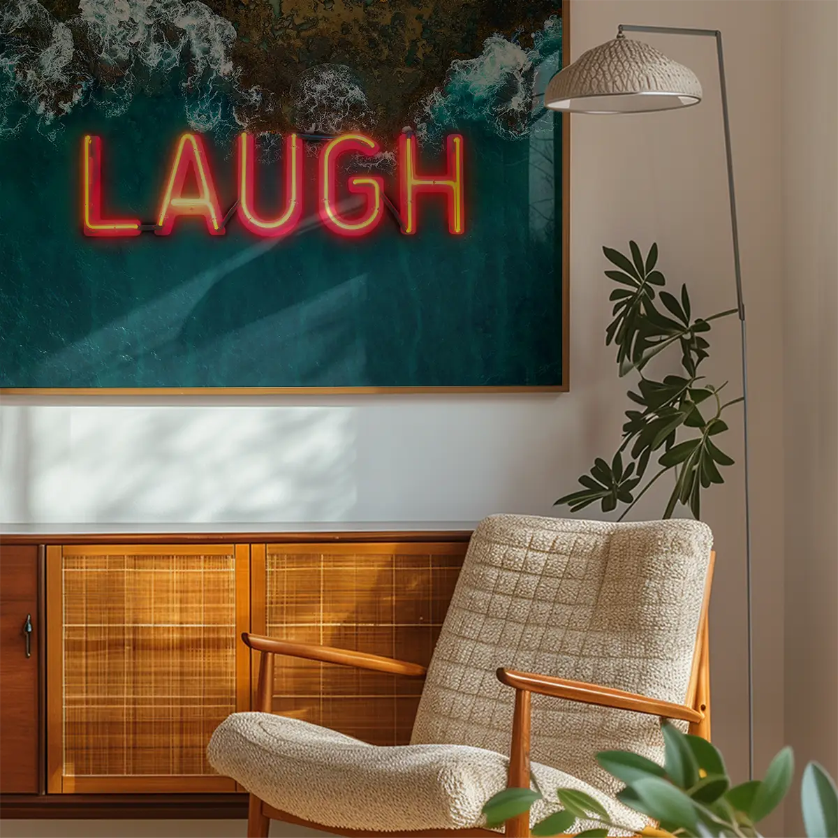 Laugh Neon Ocean Print