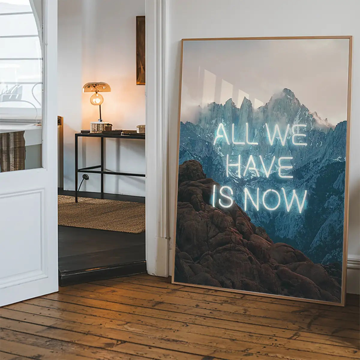 All We Have Is Now Neon Mountains Print
