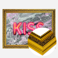 Kiss Neon Sign Marble Print