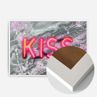 Kiss Neon Sign Marble Print