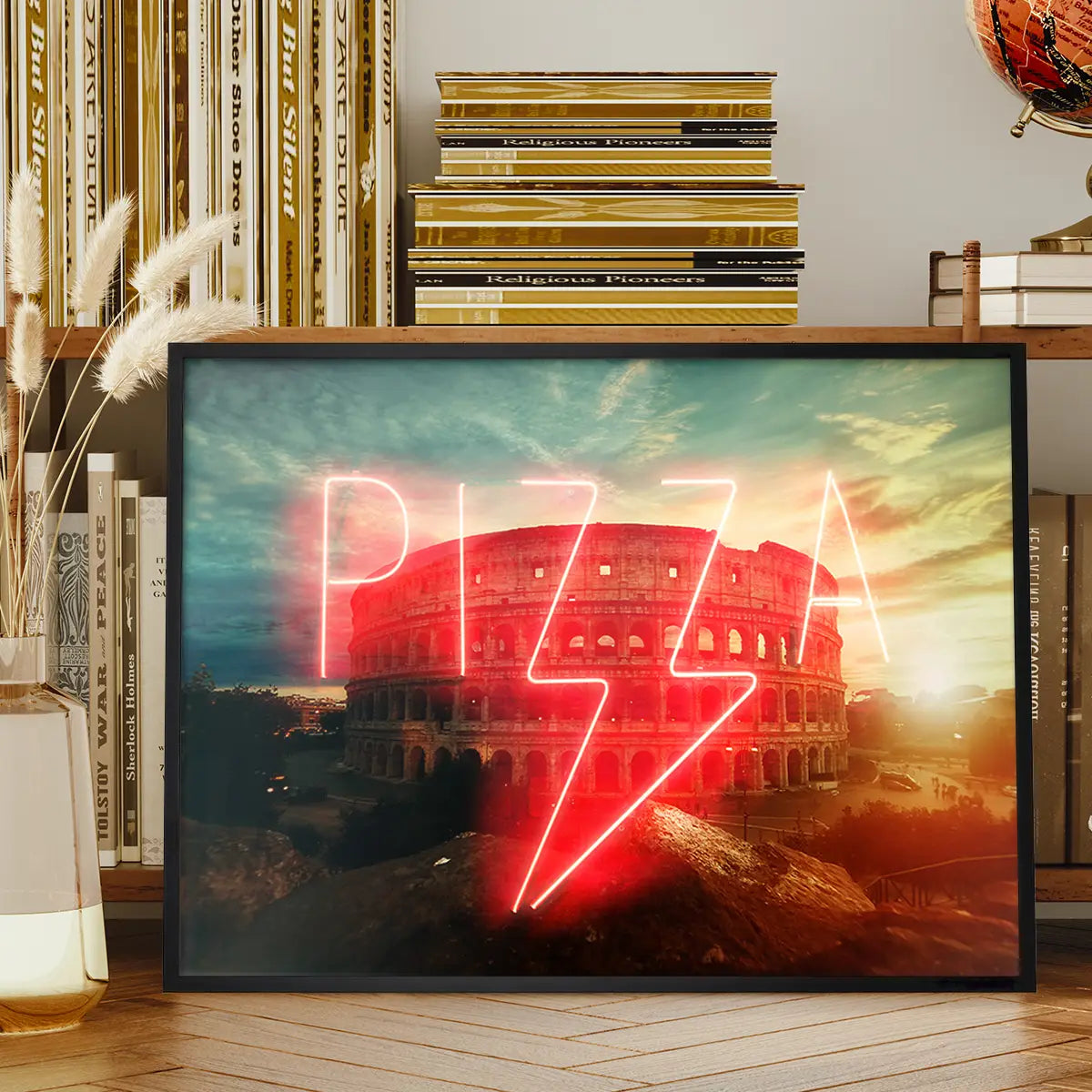 Pizza Sign Rome Neon Print