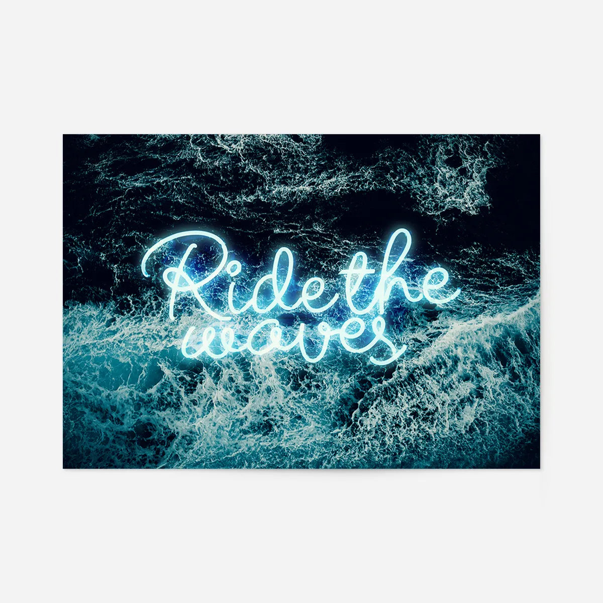 Ride The Waves Surf Neon Print