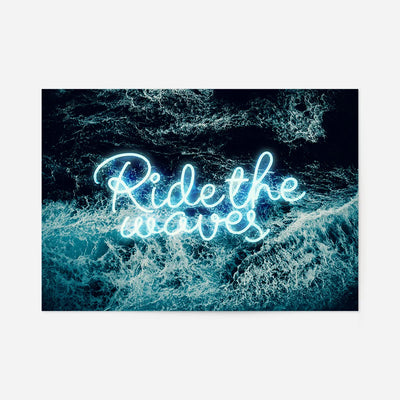 Ride The Waves Surf Neon Print
