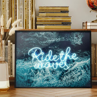 Ride The Waves Surf Neon Print