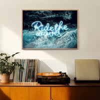 Ride The Waves Surf Neon Print