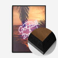 Cocktails And Dreams Palms Neon Print