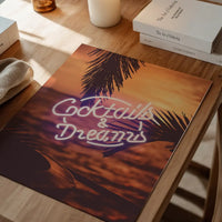 Cocktails And Dreams Palms Neon Print