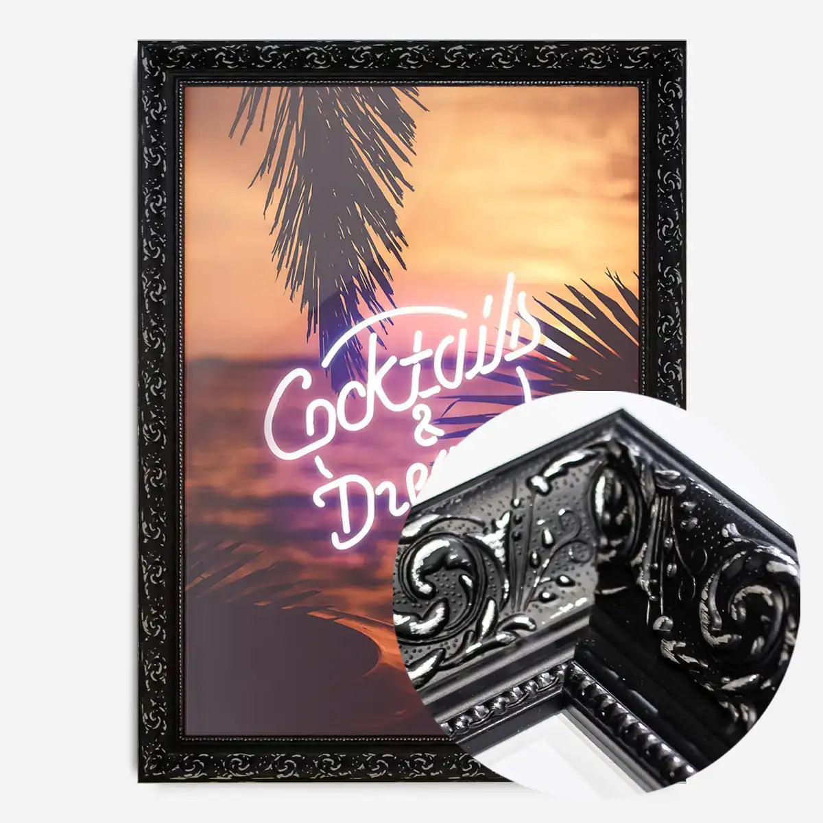 Cocktails And Dreams Palms Neon Print
