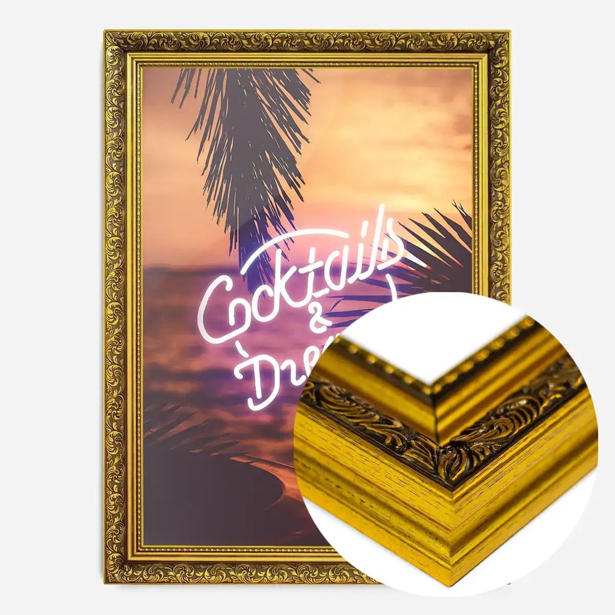 Cocktails And Dreams Palms Neon Print