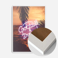 Cocktails And Dreams Palms Neon Print