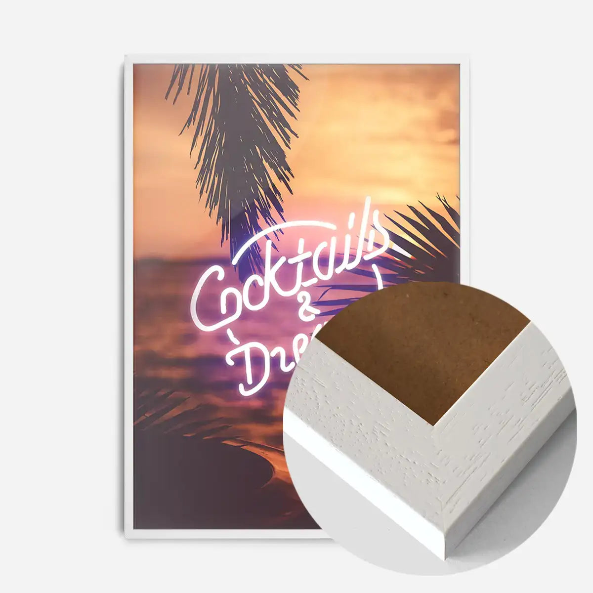 Cocktails And Dreams Palms Neon Print
