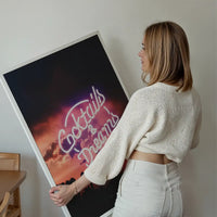 Cocktails And Dreams Sunset Neon Print
