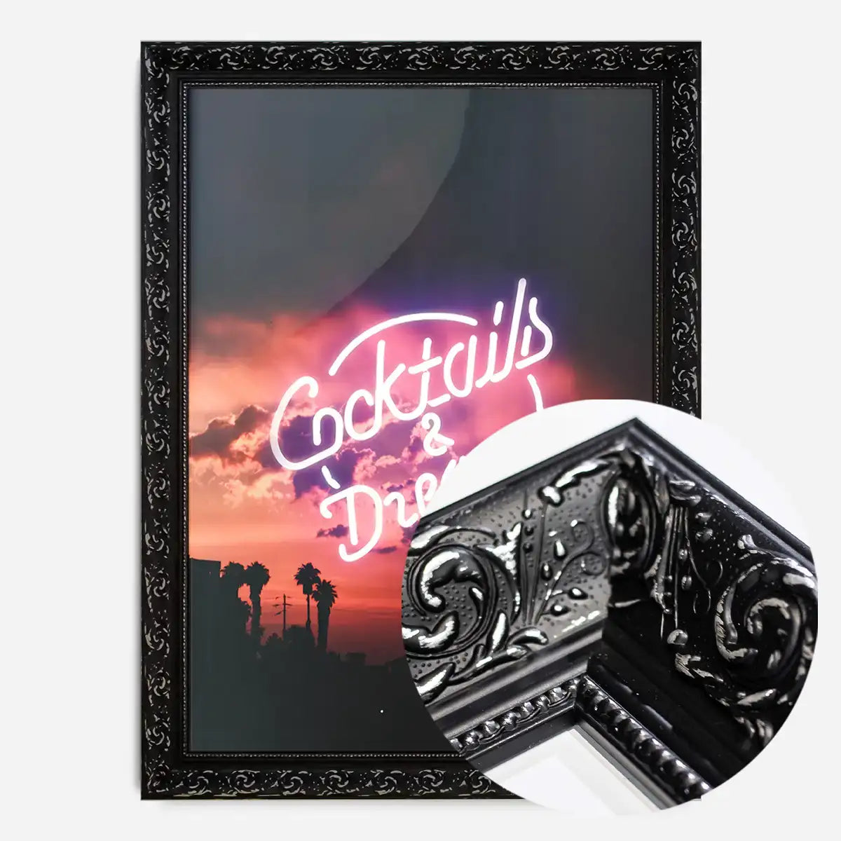 Cocktails And Dreams Sunset Neon Print