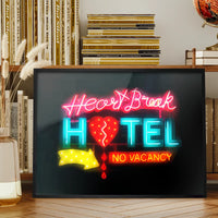 Heartbreak Hotel Sign Neon Print