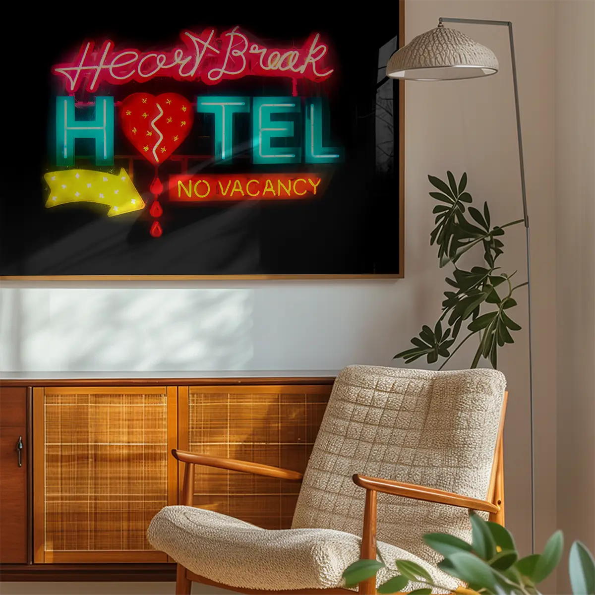 Heartbreak Hotel Sign Neon Print
