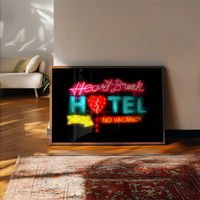 Heartbreak Hotel Sign Neon Print