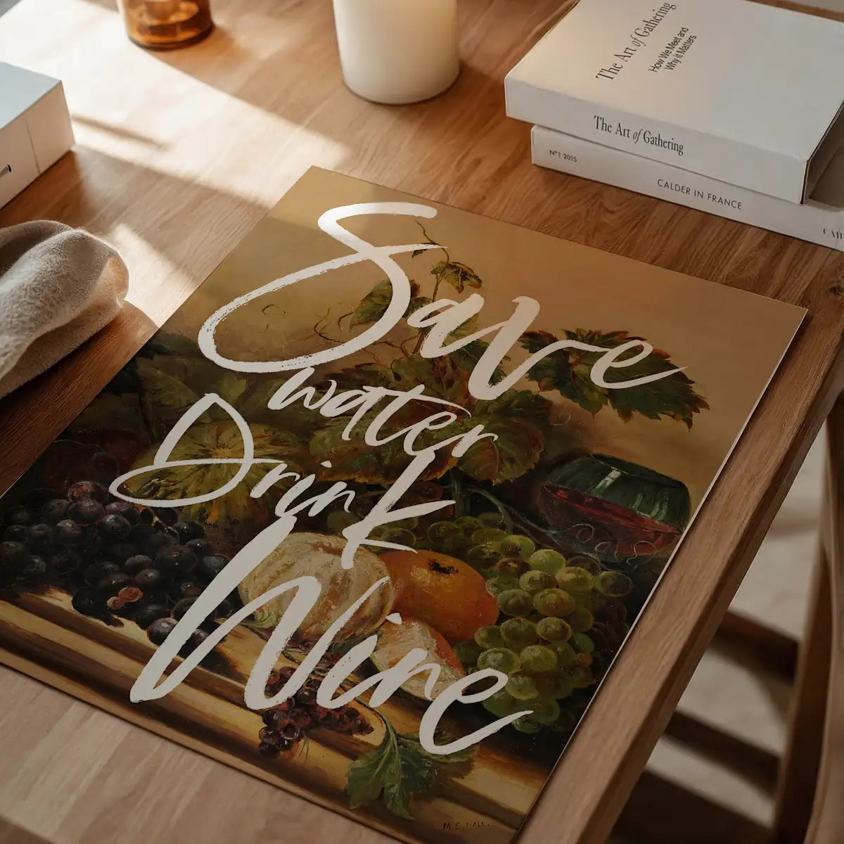 Save Water Drink Wine Quote Print