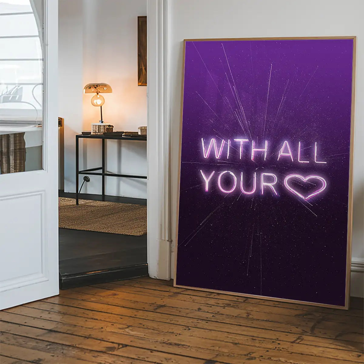 With All Your Heart Neon Print