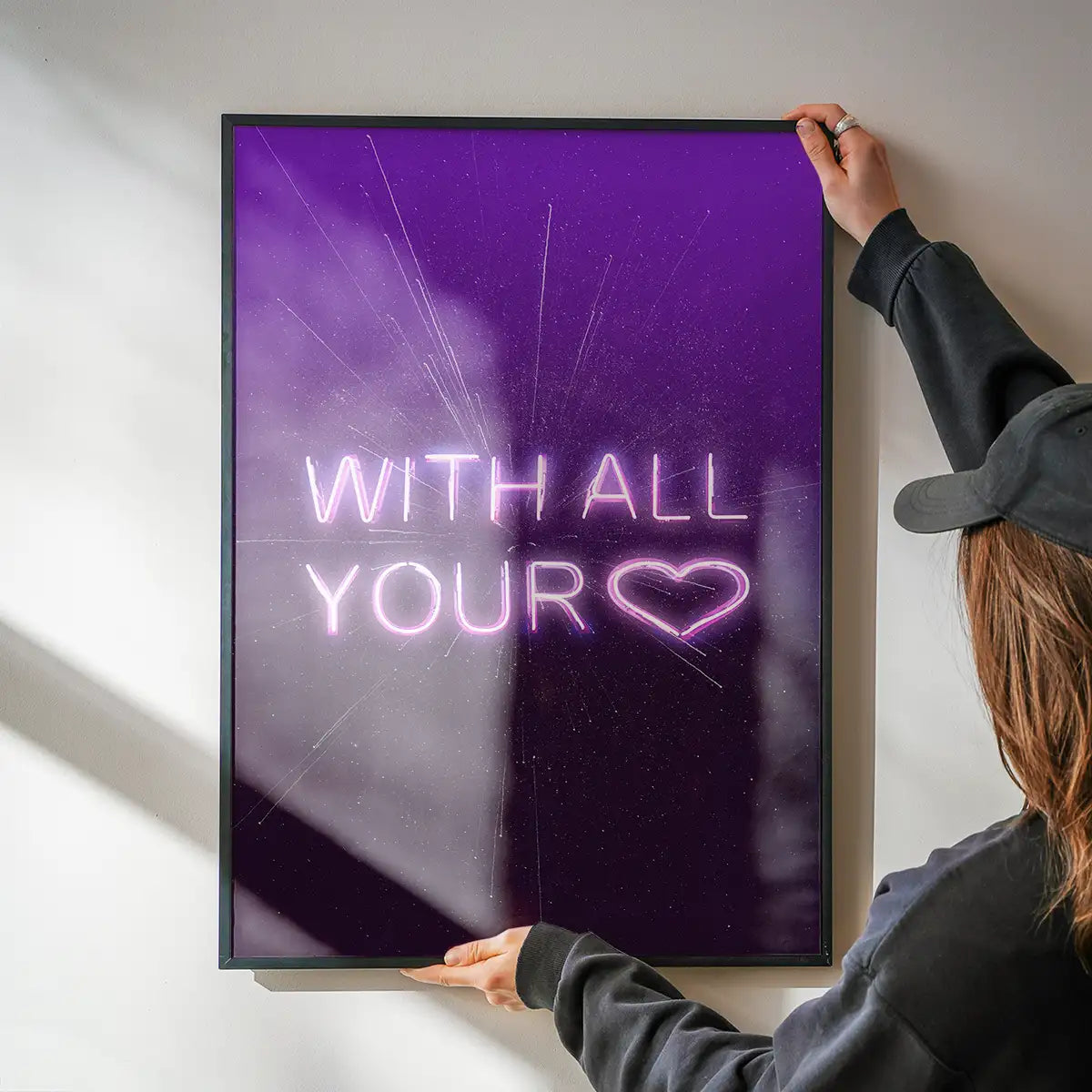 With All Your Heart Neon Print