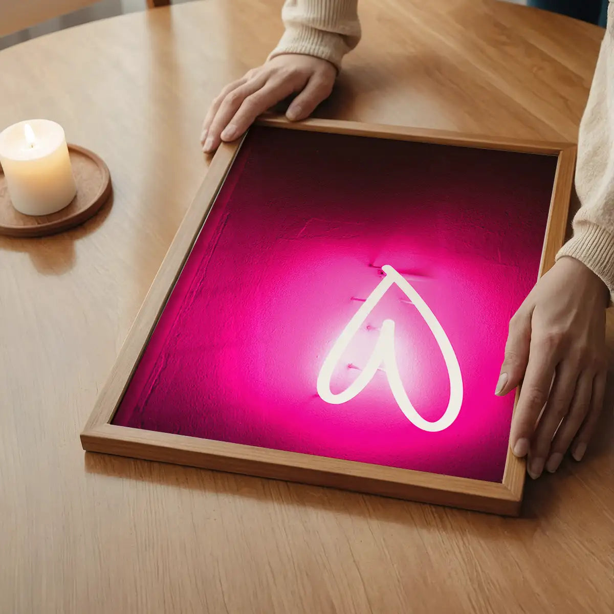 Neon Heart Scrawl Print