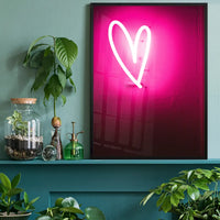 Neon Heart Scrawl Print