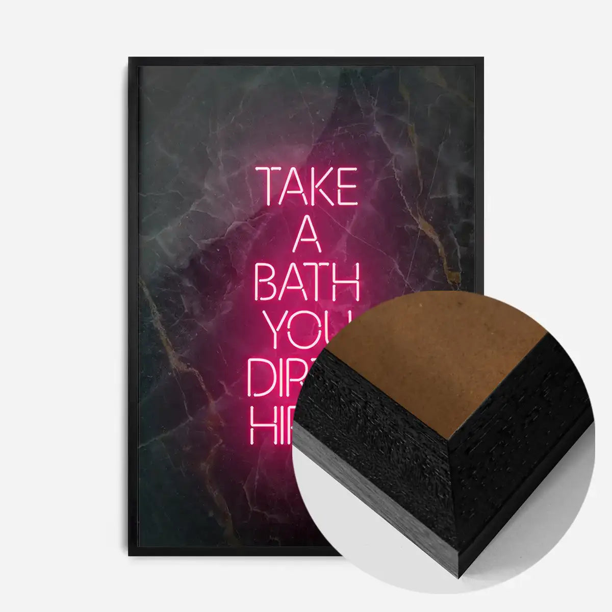 Take A Bath Hippie Black Marble Print
