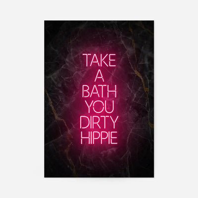 Take A Bath Hippie Black Marble Print