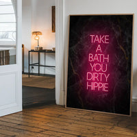 Take A Bath Hippie Black Marble Print