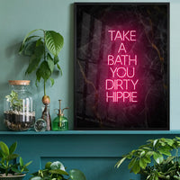 Take A Bath Hippie Black Marble Print
