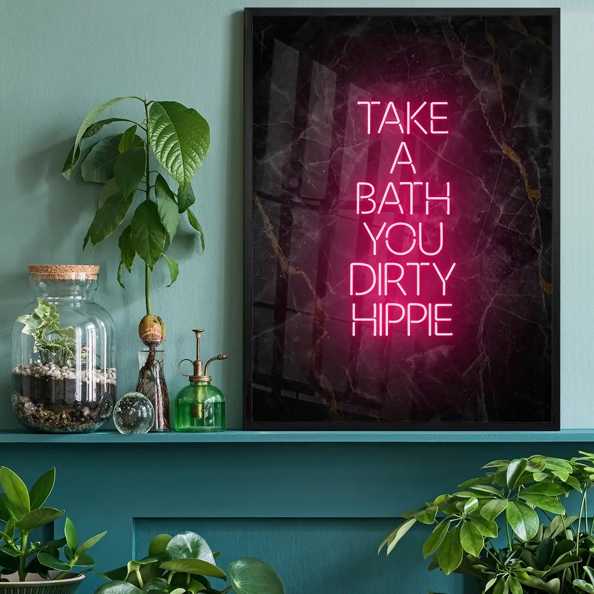 Take A Bath Hippie Black Marble Print