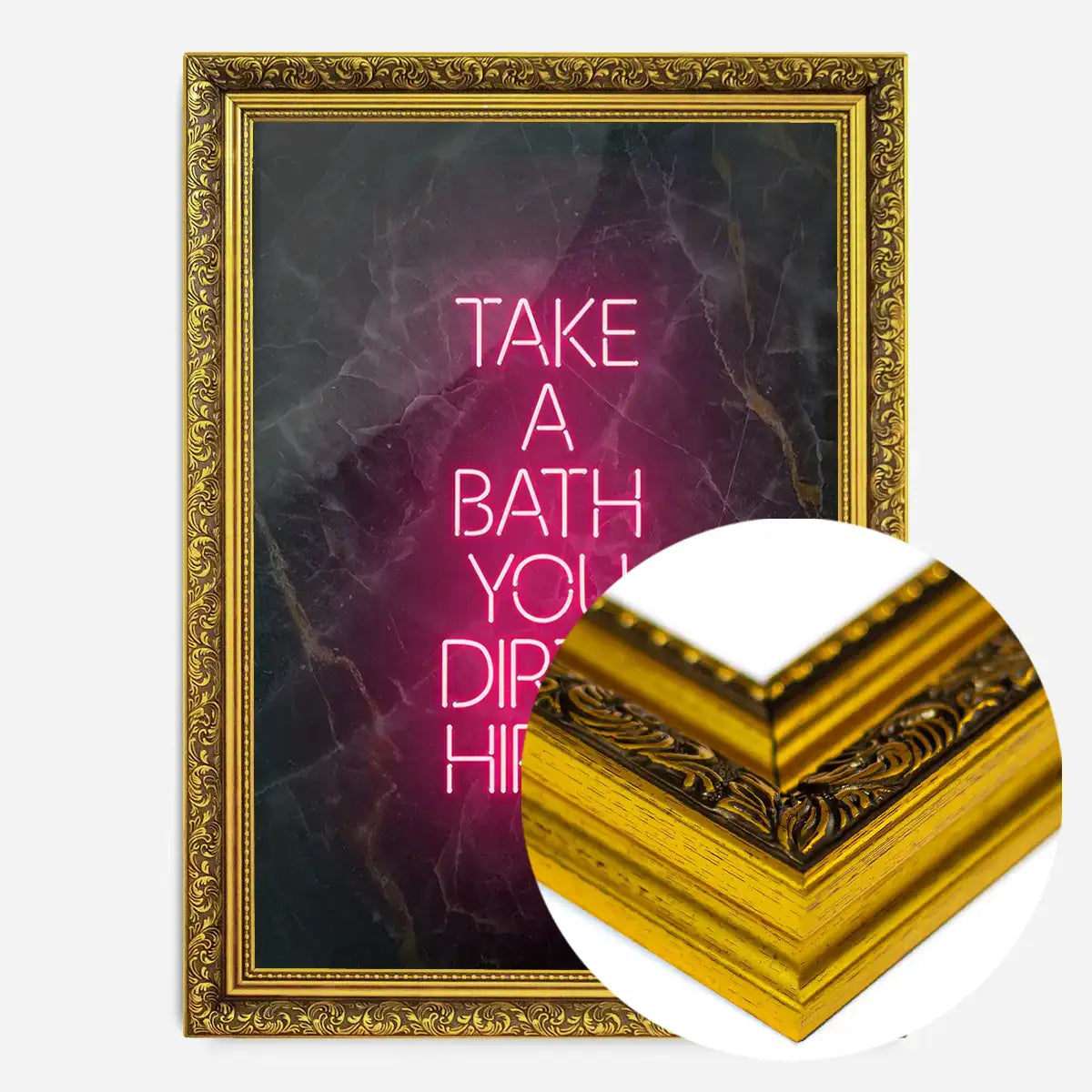 Take A Bath Hippie Black Marble Print