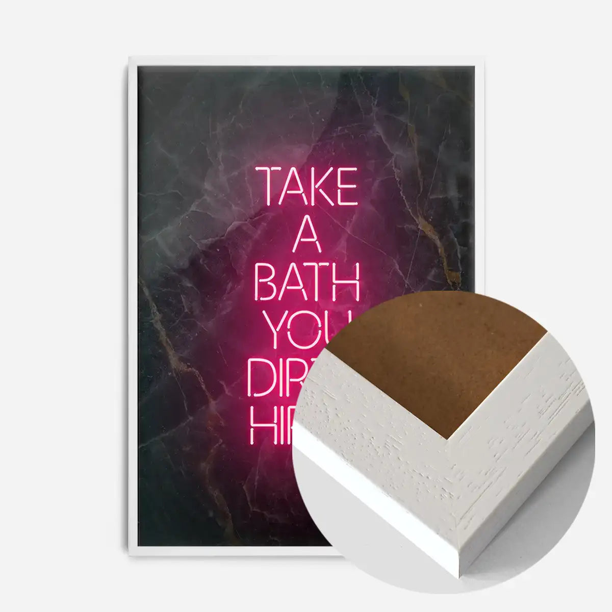 Take A Bath Hippie Black Marble Print