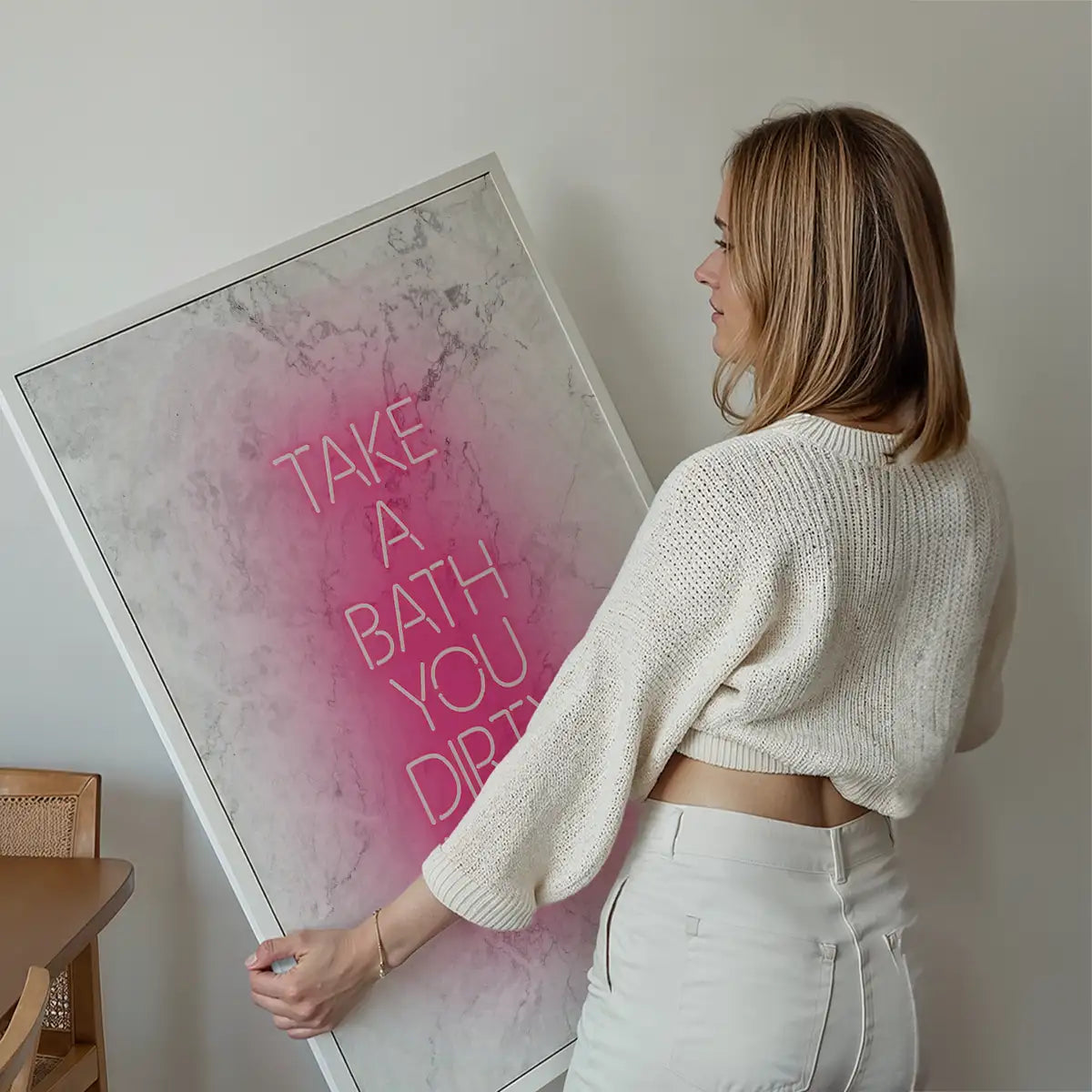 Take A Bath Hippie White Print