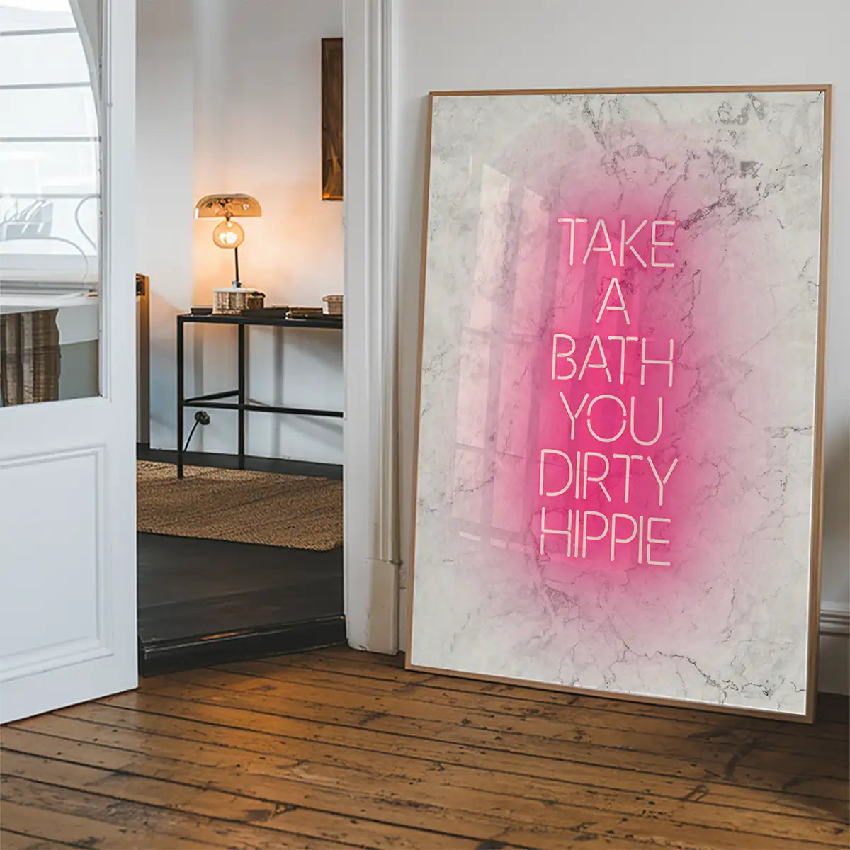 Take A Bath Hippie White Print