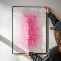 Take A Bath Hippie White Print
