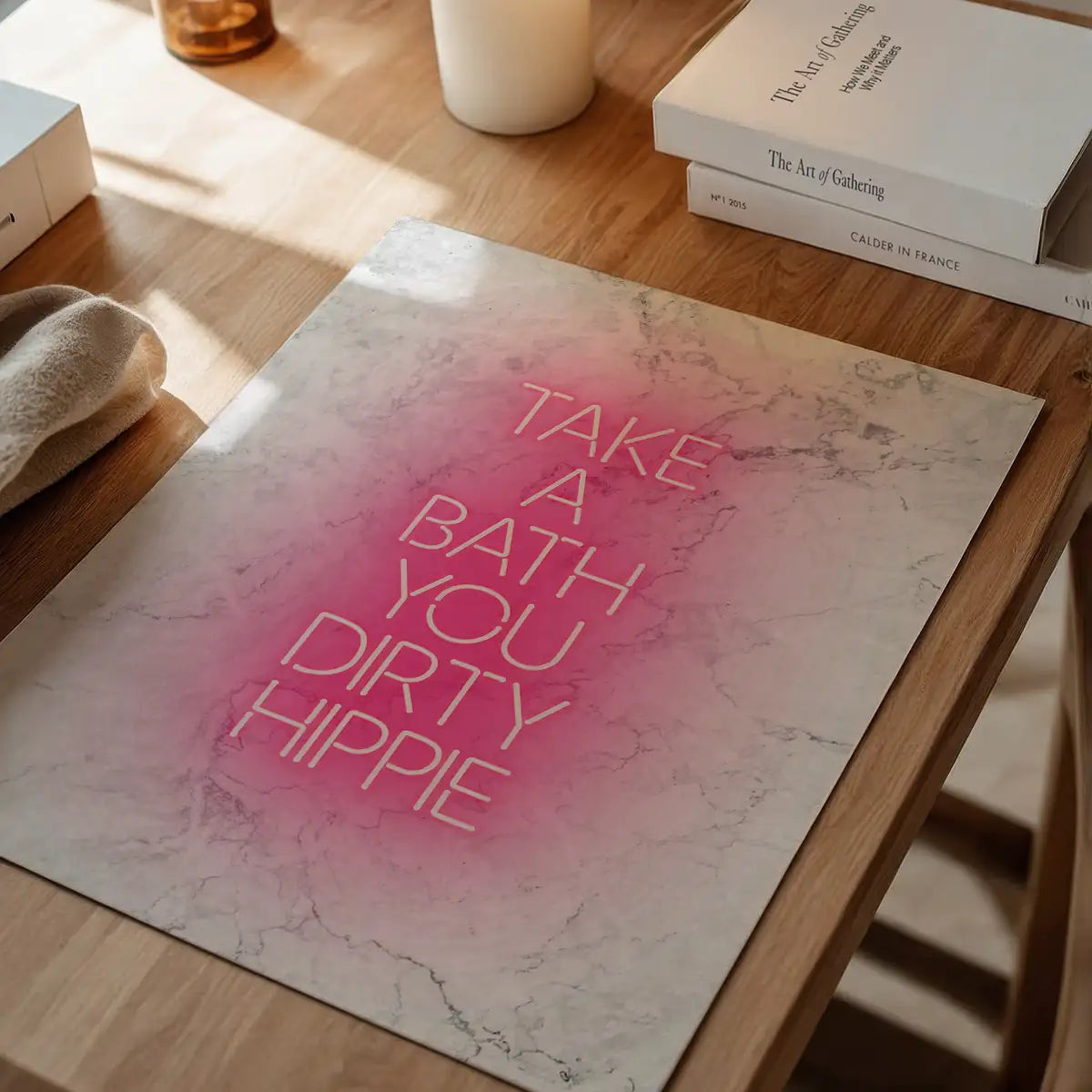 Take A Bath Hippie White Print