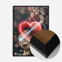 Flowers Heart Arrow Neon Print