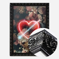 Flowers Heart Arrow Neon Print